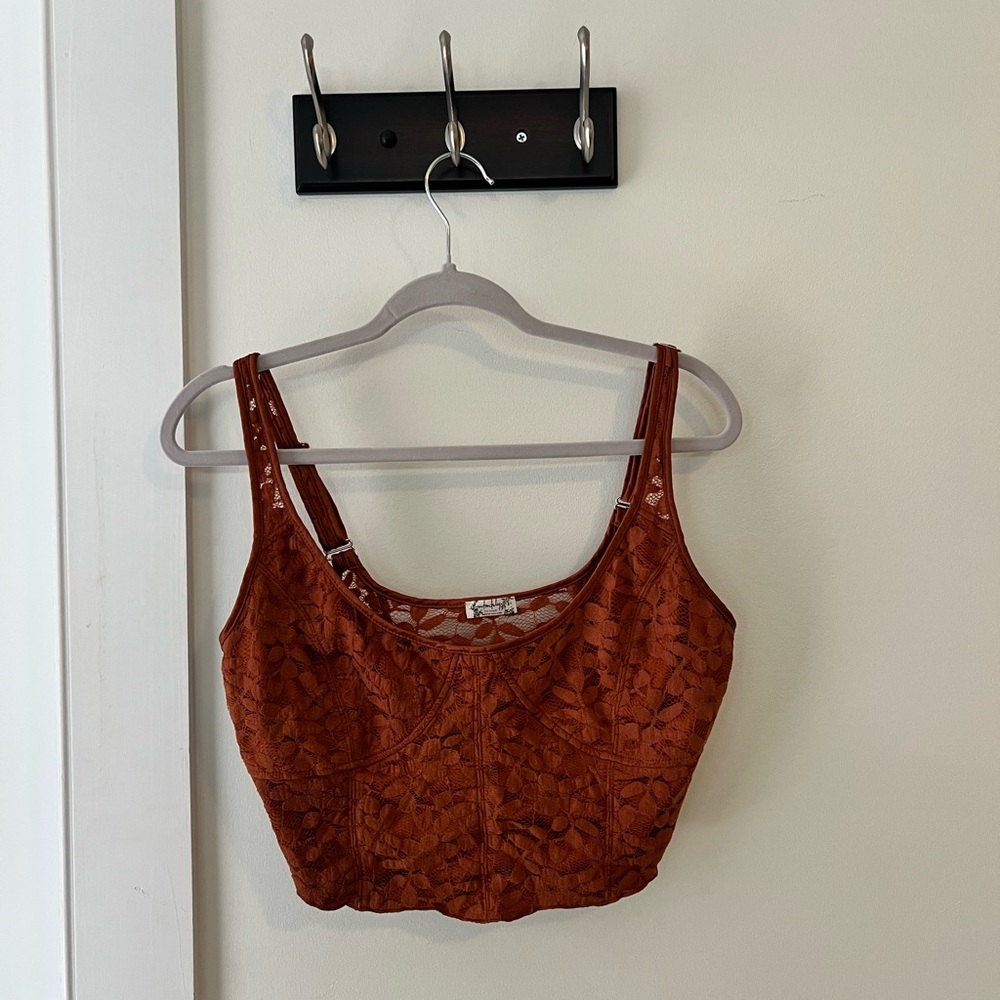 Lace corset top- Rust